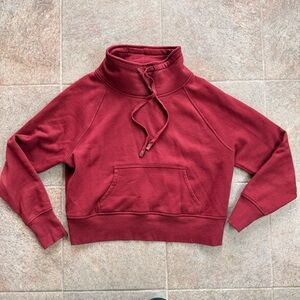 Core 10 Drawstring Funnel Neck Pullover Red Maroon